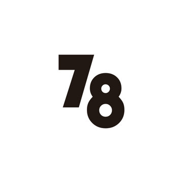 Number 78 outline geometric symbol simple logo vector