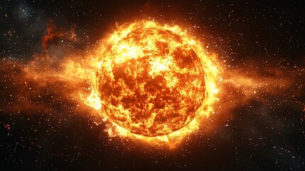 Aufkleber - Fiery star in space, cosmic background, energy, science