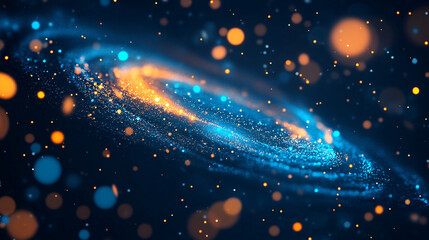 Wall Mural - Digital space abstract graphic poster with galaxy and nebula