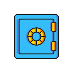 Poster - color safe icon isolated on white background. the door safe a bank vault with a combination lock. re
