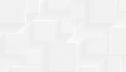 Leinwandbilder - abstract 3d white geometric pattern with shadowed raised blocks for wall art, texture design, or background