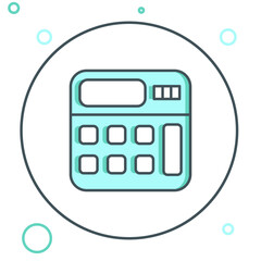 Aufkleber - line calculator icon isolated on white background. accounting symbol. business calculations mathemat