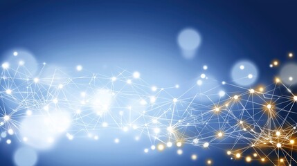 Poster - Dynamic light trails abstract concept digital art blue background vibrant illumination technology inspiration