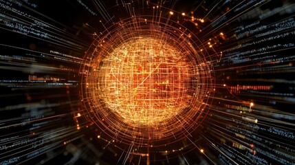 Poster - Digital innovation data visualization virtual environment graphic design abstract concept dynamic perspective