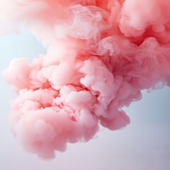Poster - Explosive artistry pink smoke cloud display studio photography creative environment close-up view visual concept for impact