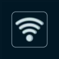 Poster - line wi-fi wireless internet network symbol icon isolated on black background. flat filled outline s