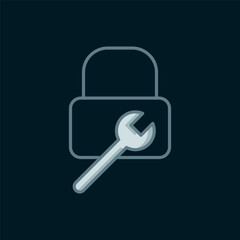 Poster - line lock repair icon isolated on black background. padlock sign. security, safety, protection, priv