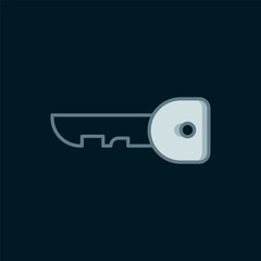 Poster - line key icon isolated on black background. flat filled outline style with shadow. vector