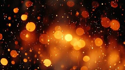Poster - Golden bokeh lights, dark background, festive, holiday design