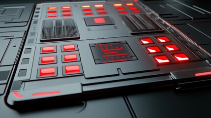 Poster - Futuristic control panel design technology environment digital artwork high-tech setting close-up view innovative concept