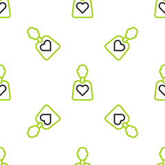 Poster - Line Volunteer icon isolated seamless pattern on white background. Vector