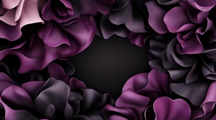 Wall Mural - Purple floral frame, dark background, design (2)