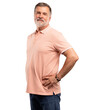 © opolja - Portrait of smiling happy mature grey-haired man standing on transparent background.