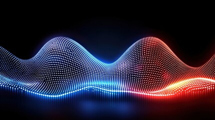 Poster - Dynamic wave patterns digital space abstract visualization dark background futuristic concept
