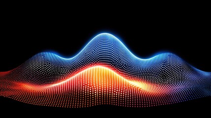 Poster - Dynamic waves of light and color display digital art abstract visualization dark environment futuristic concept