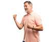 © opolja - Portrait of a satisfied mature man celebrating success isolated over transparent background