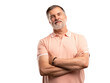 © opolja - Portrait of smiling happy mature grey-haired man standing on transparent background.