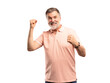 © opolja - Portrait of a satisfied mature man celebrating success isolated over transparent background