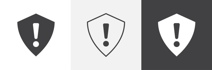 Poster - Shield exclamation vector icons collection graphic designs for ui designs