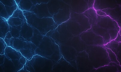 Leinwandbilder - A vibrant, abstract background featuring electric blue and purple lightning patterns on a dark canvas, creating a dynamic and energetic atmosphere.