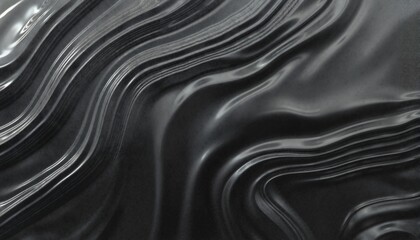 Leinwandbilder - flowing, wavy lines in shades of silver and gray, set against a dark background.
