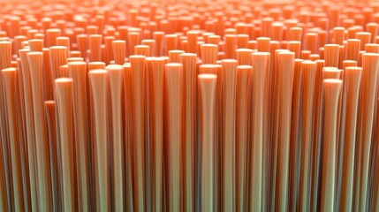 Poster - closeup view of numerous cylindrical structures, or columns, arranged tightly together in a dense cl
