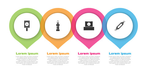 Aufkleber - Set Spray can nozzle cap, Marker pen, and . Business infographic template. Vector