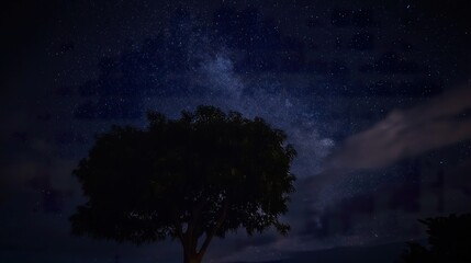 Wall Mural - milky way galaxy: stunning night sky view