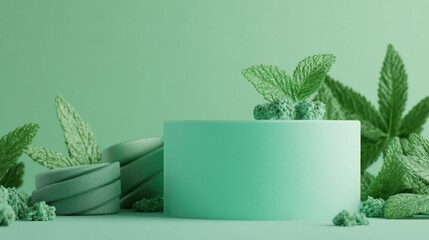 Wall Mural - A single potted plant sits on top of a table with a simple, unadorned surface