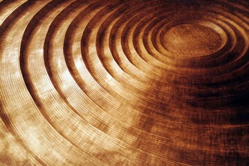 Poster - Close-Up View of Circular Wooden Textures in Layers with Beautiful Warm Tones Capturing Subtle Grain Patterns and Organic Aesthetics