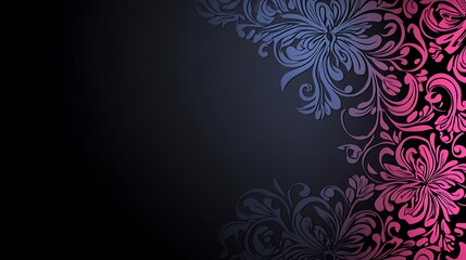 Wall Mural - Floral design, dark background, invitation template