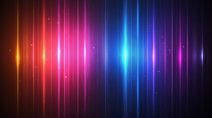 Poster - Futuristic abstract composition with vibrant colors and glowing lines, creating mesmerizing visual effect. interplay of light and color evokes sense of energy and movement