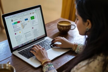 Poster - a person typing on a laptop at a desk