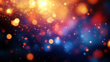 Poster - Vibrant Colorful Bokeh Background with Glowing Lights and Sparkles for Artistic and Abstract Design Projects, Perfect for Digital Use and Creative Expression