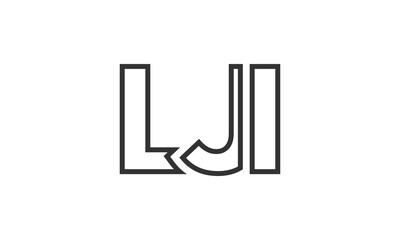 Poster - LJI logo design template with strong and modern bold text. Initial based vector logotype featuring simple and minimal typography. Trendy company identity.