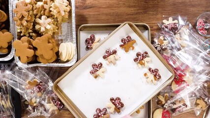 Wall Mural - Festive Cookie Packaging with Chocolate-Dipped Christmas Delights