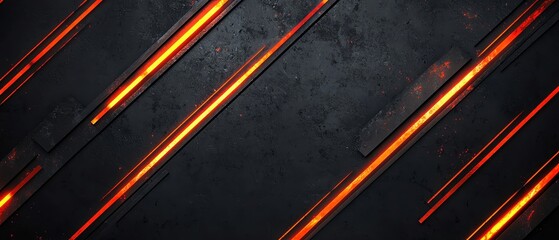 Poster - Abstract background featuring glowing lines on a dark surface, ideal for design projects.
