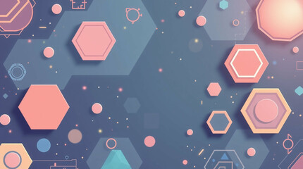 Poster - Abstract futuristic backdrop with hexagons, advanced tech, and space charm