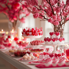 Poster - Imagine you are hosting a Valentine's Day party. Describe the decorations, food, activities, and overall atmosphere you would create --v 6.1 Job ID: 095af0db-3f12-4c44-8ab5-a33784195a35