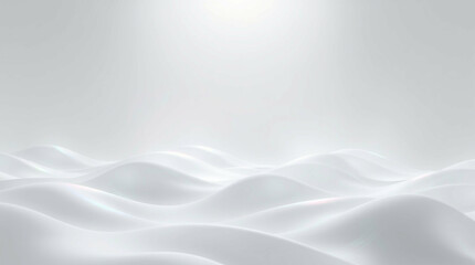 Poster - Abstract white landscape with gentle flowing ethereal wave patterns