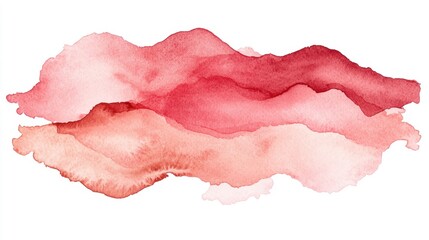 Wall Mural - Abstract watercolor art featuring blended shades of red and pink on a white background.