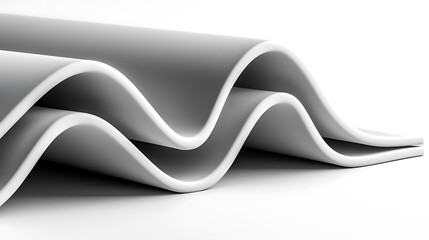 Wall Mural - A close-up view of elegantly folded white paper creating smooth, flowing waves on a clean surface