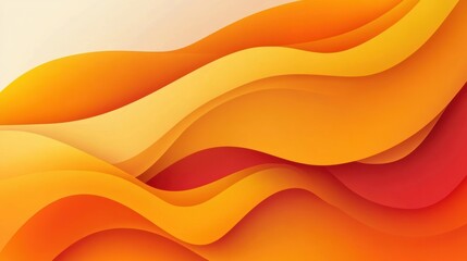 Wall Mural - Abstract wave design in vibrant orange and yellow colors, perfect for backgrounds and creative projects.