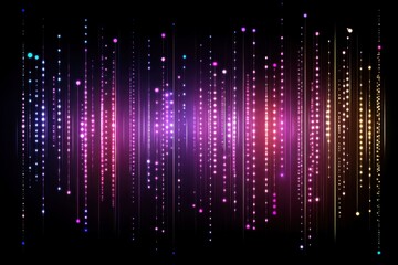 Poster - Abstract Background of Colorful Vertical Lines with Bright Dots Glowing in a Dark Environment, Perfect for Vibrant Designs and Modern Art Concepts
