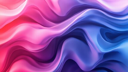 Wall Mural - Abstract waves of pink and blue creating a smooth and dynamic background.