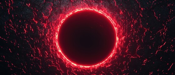 Aufkleber - A striking red circular design contrasting against a dark background, evoking mystery.