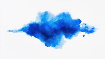 Wall Mural - Blue watercolor splash with texture on a white background.