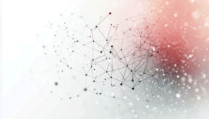 Fototapete - Abstract digital network connections with colorful bokeh background for technology and design projects, emphasizing data visualization and innovation