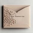 © Inspiraciones - happy valentines day card. love letter with die cut hearts giving texture to the envelope.