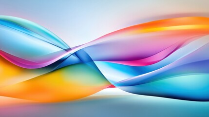 Wall Mural - Colorful abstract waves in a smooth blend, ideal for backgrounds and designs.